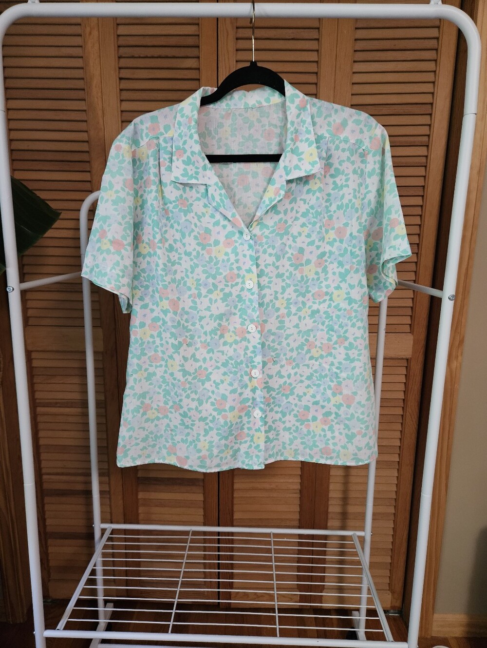 Vintage 90s Pastel Coquette Floral Button Up